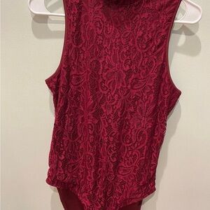 Express Burgundy Lace Bodysuit
